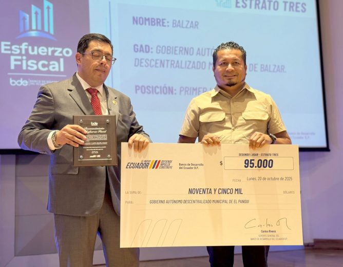BDE RECONOCIÓ LA BUENA ADMINISTRACIÓN Y GESTIÓN DE LA ALCALDÍA DE EL PANGUI
